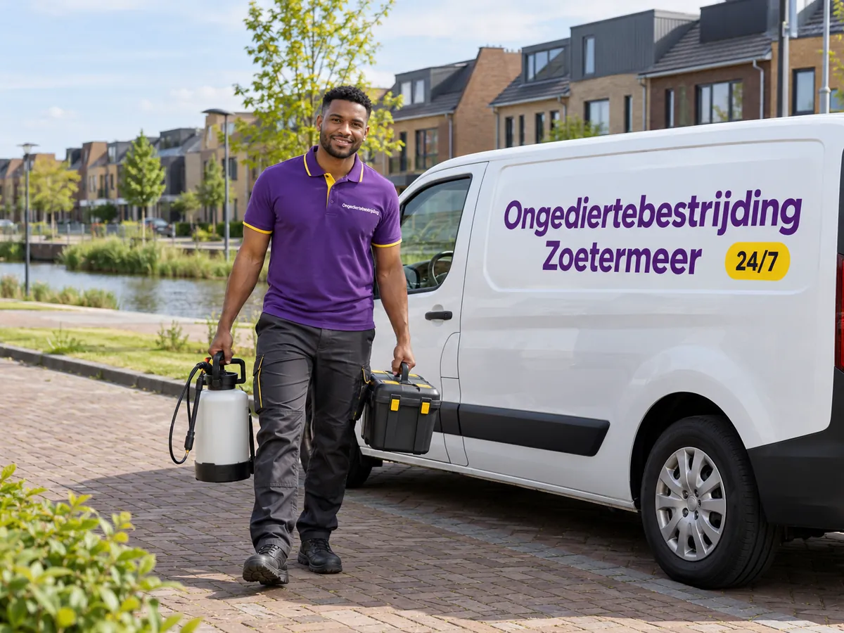 Ongediertebestrijding Zoetermeer: bestrijder van Ongediertebestrijding Zoetermeer bij de bedrijfsbus